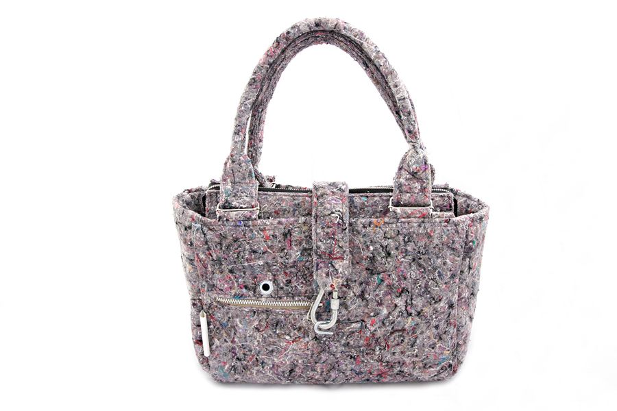 INDUSTRIAL BAG. Very Large , very useful , gray female bag made out of recycled material ( felt )