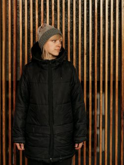 kurtka Śnieżka pikowana duża czarna ciepła kurtka damska, zimowa, szyta ręcznie w Polsce