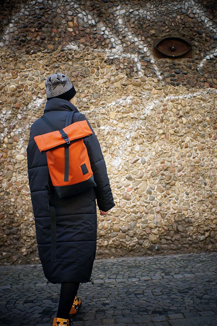 backapck DIRTY ORANGE comfortable, original, everyday use backpack,  unisex, for laptop